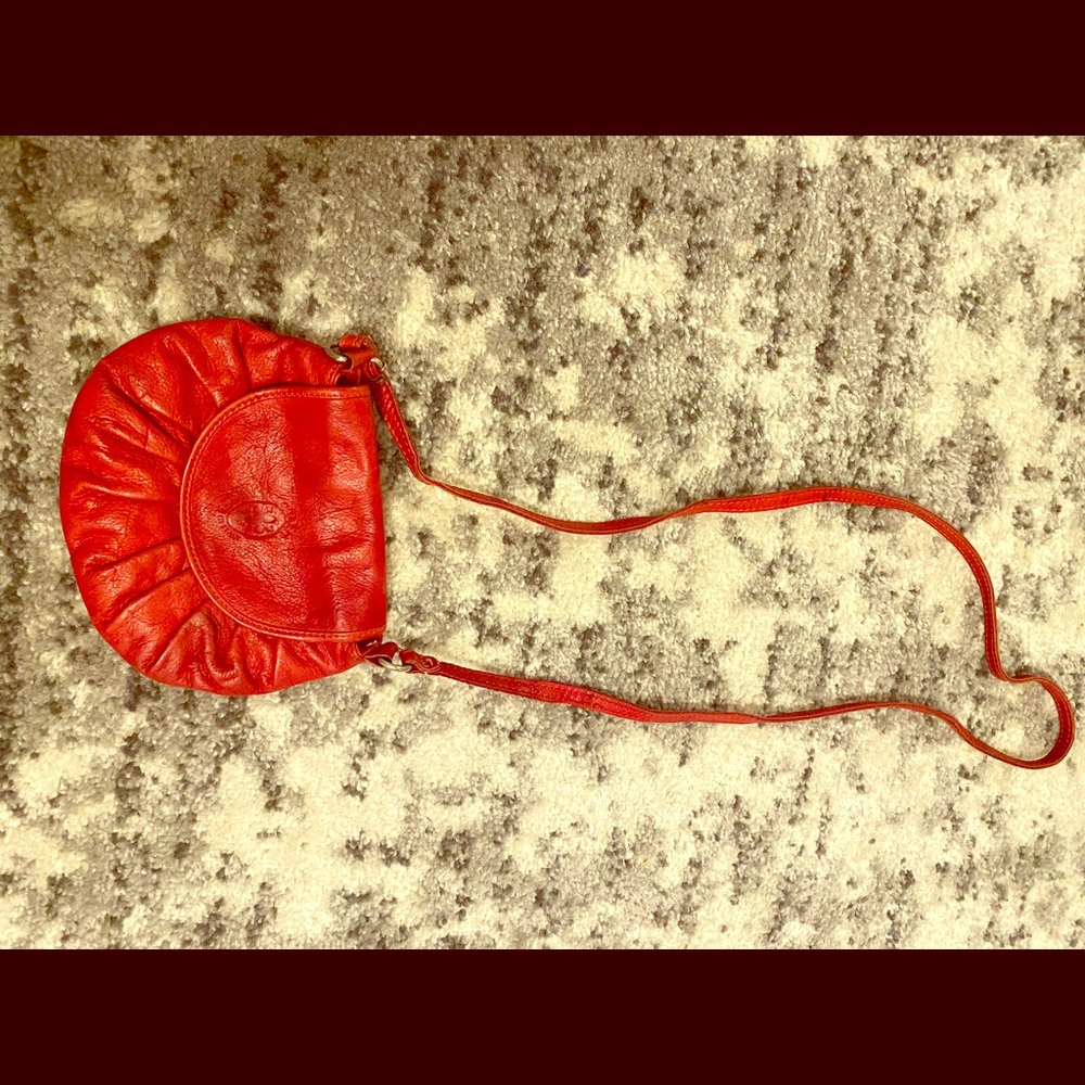 Red Italian leather purse